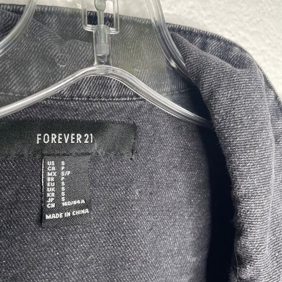 Forever 21 Womens Jacket Size S Faded Black Button Front Long Sleeve Casual - Picture 3 of 13